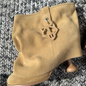 Naked Wolfe Tan Suede Heeled Boots